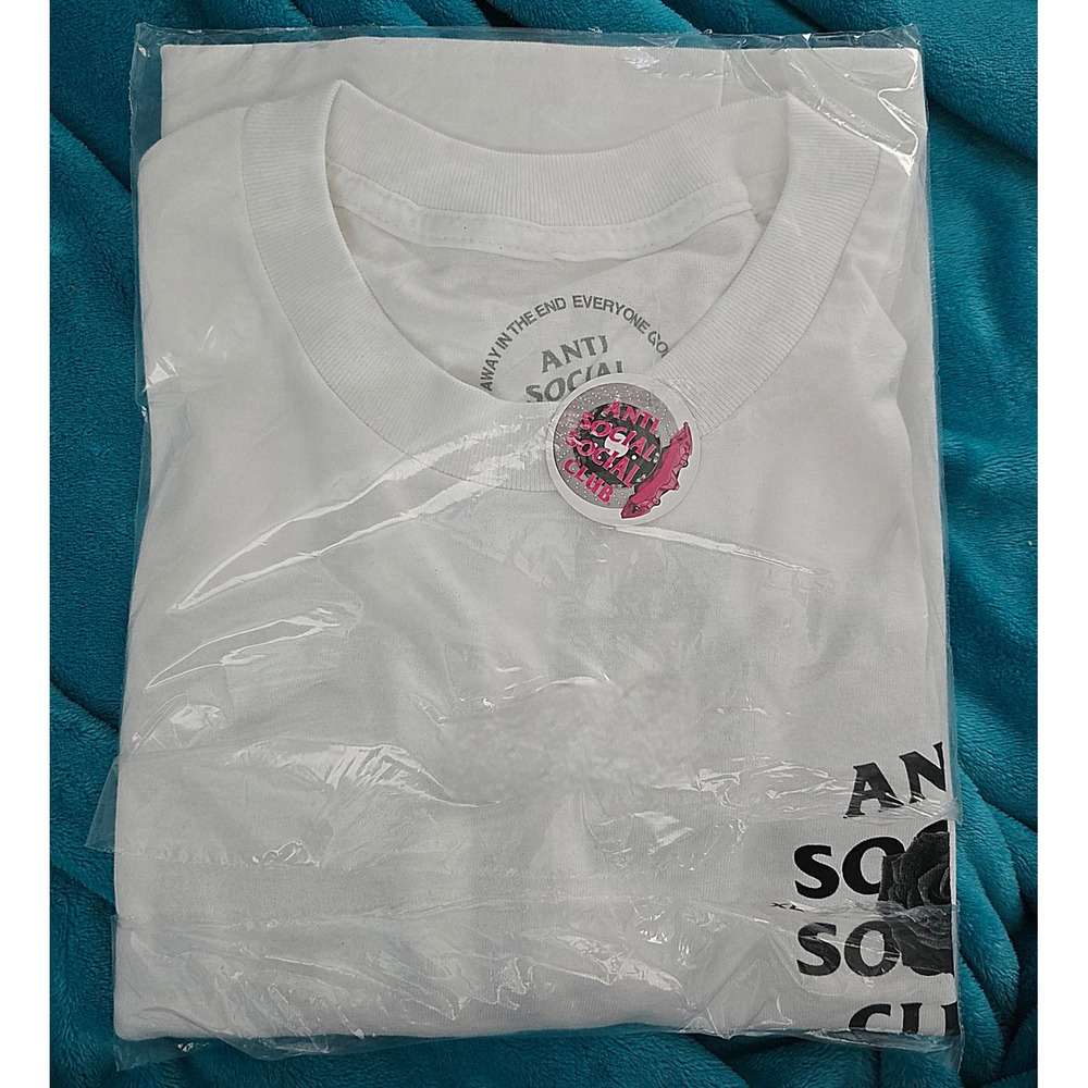 NWT Authentic Anti Social Social Club Bat Emoji White Tee Men's Size XL